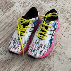 Asics Women's Sneakers - White, Pink, Yellow - size 9